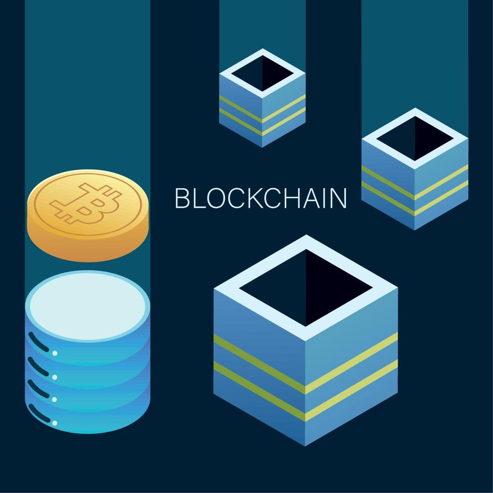 blockchain bitcoin gegevens vector
