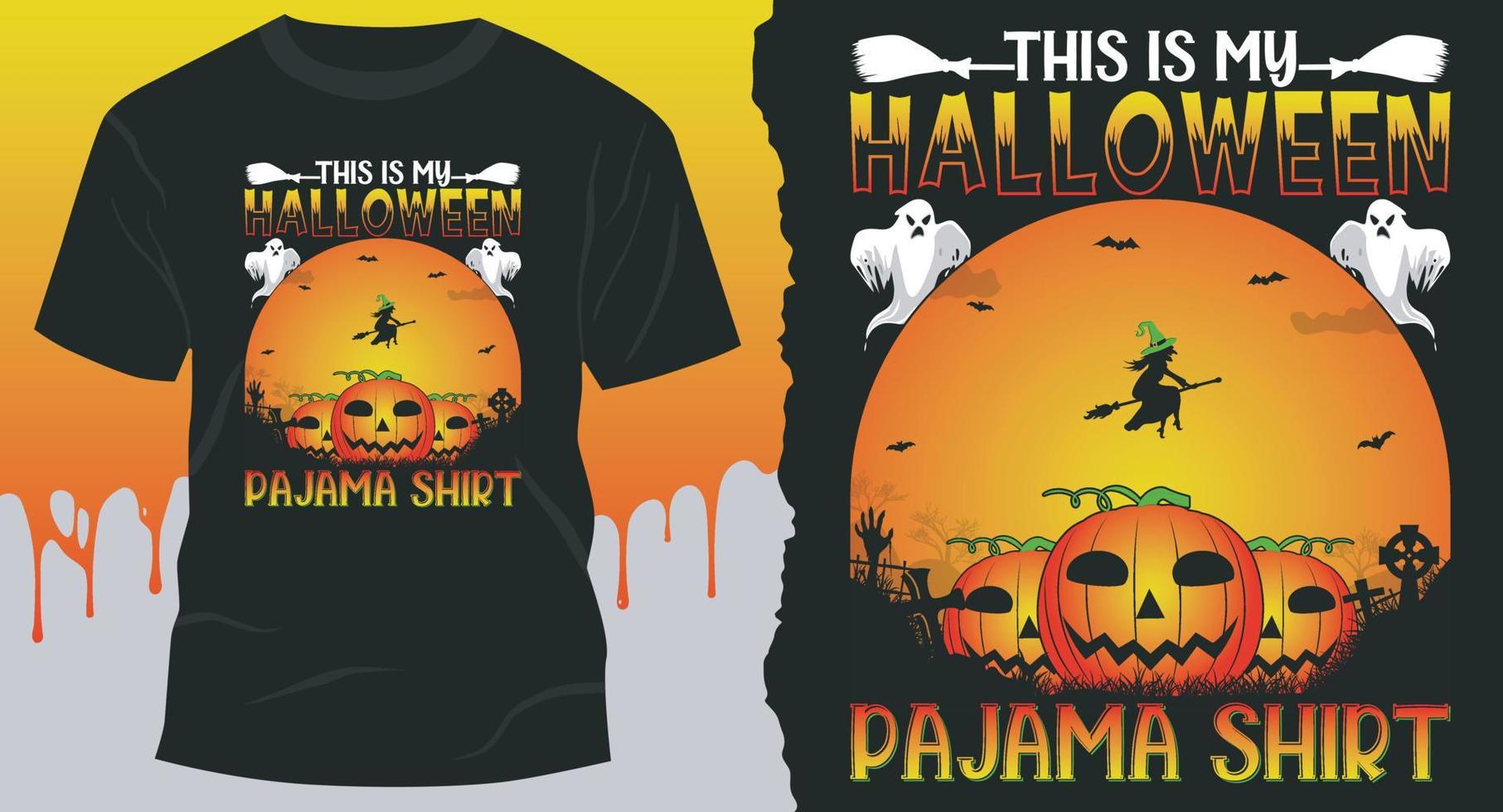 deze is mijn halloween pyjama- shirt, het beste halloween t-shirt ontwerp vector