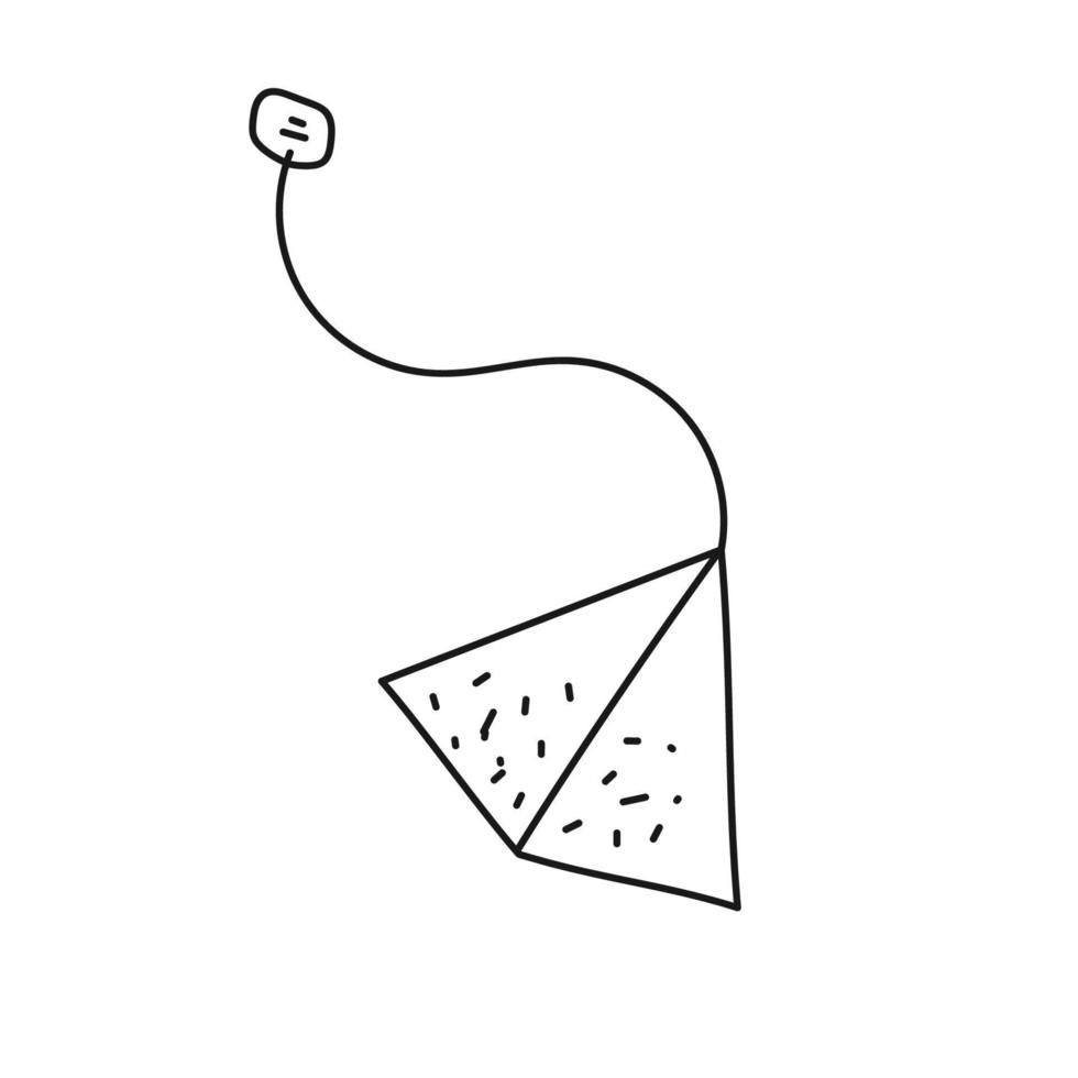 thee zak in het formulier van driehoek in stijl van tekening. vector geïsoleerd beeld voor gebruik in website of menu ontwerp