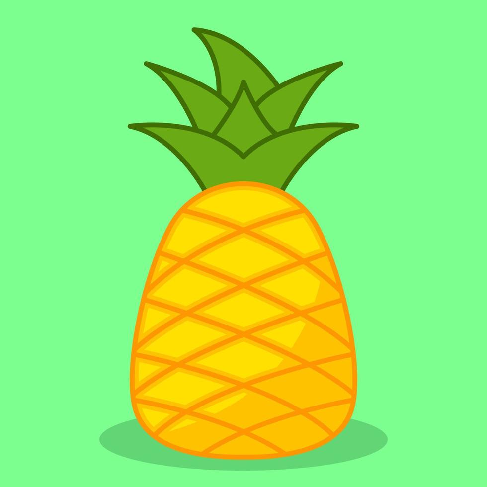 vector illustratie van schattig geel water ananas