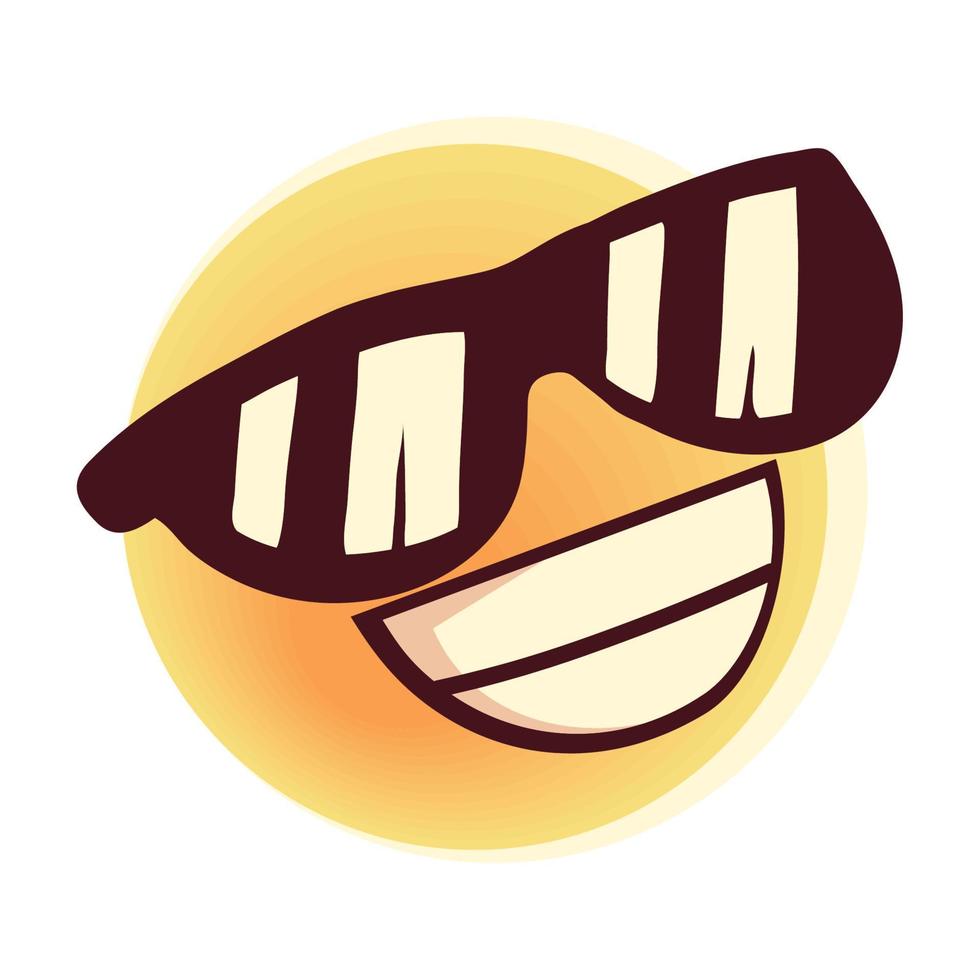 emoji met zonnebril vector