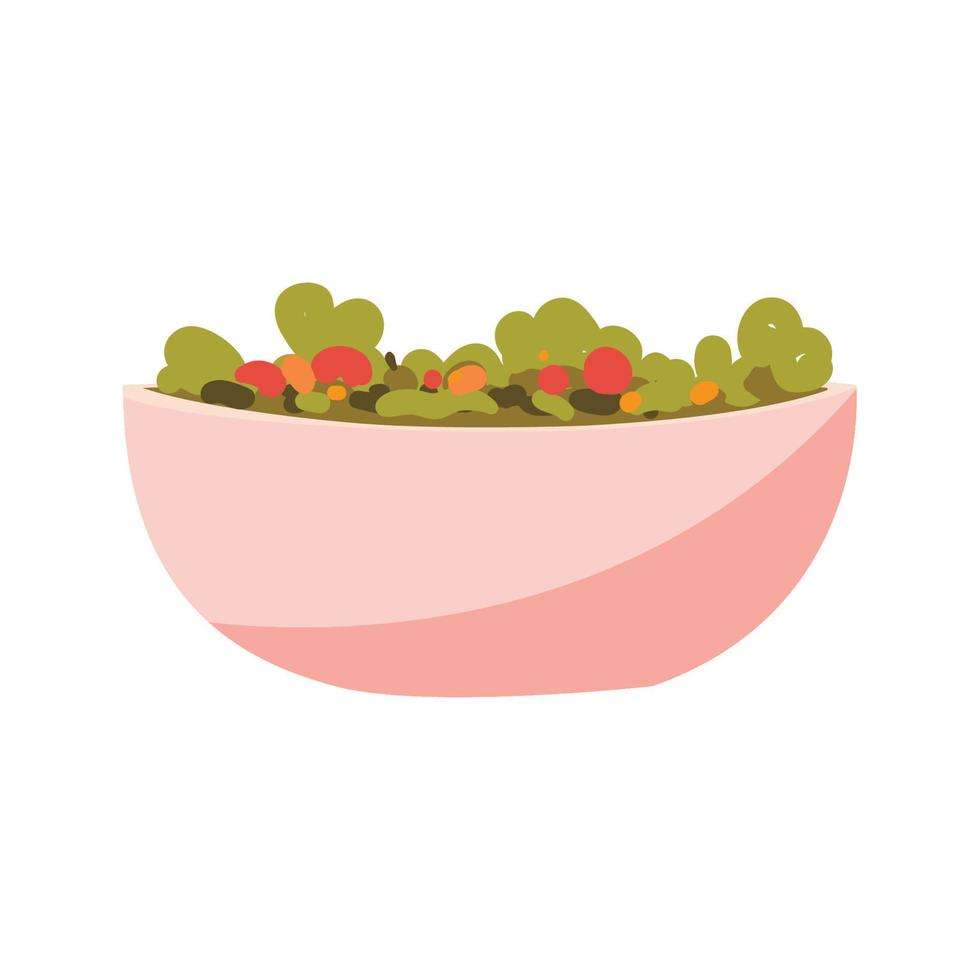 kom van salade Gezondheid vector