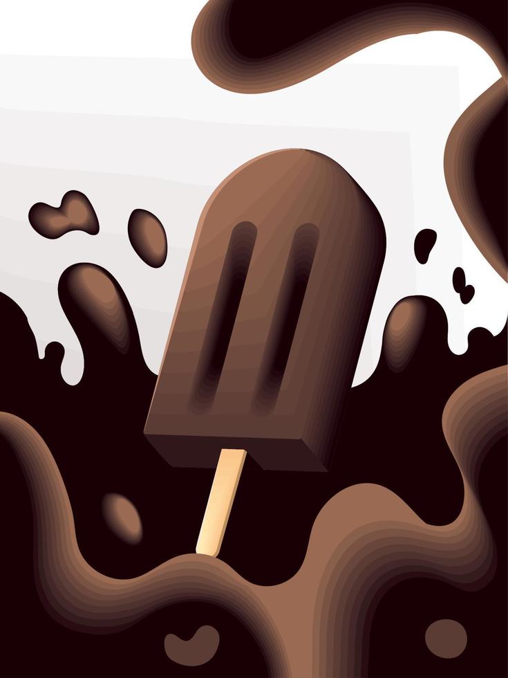 chocolade-ijs vector