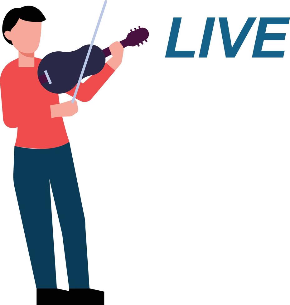 jongen spelen viool live. vector