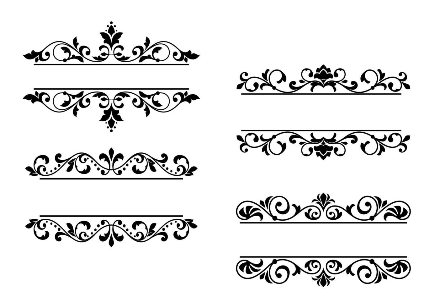 bloemen kopteksten en borders vector