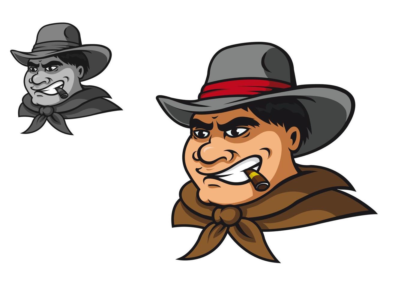 western cowboy karakter vector