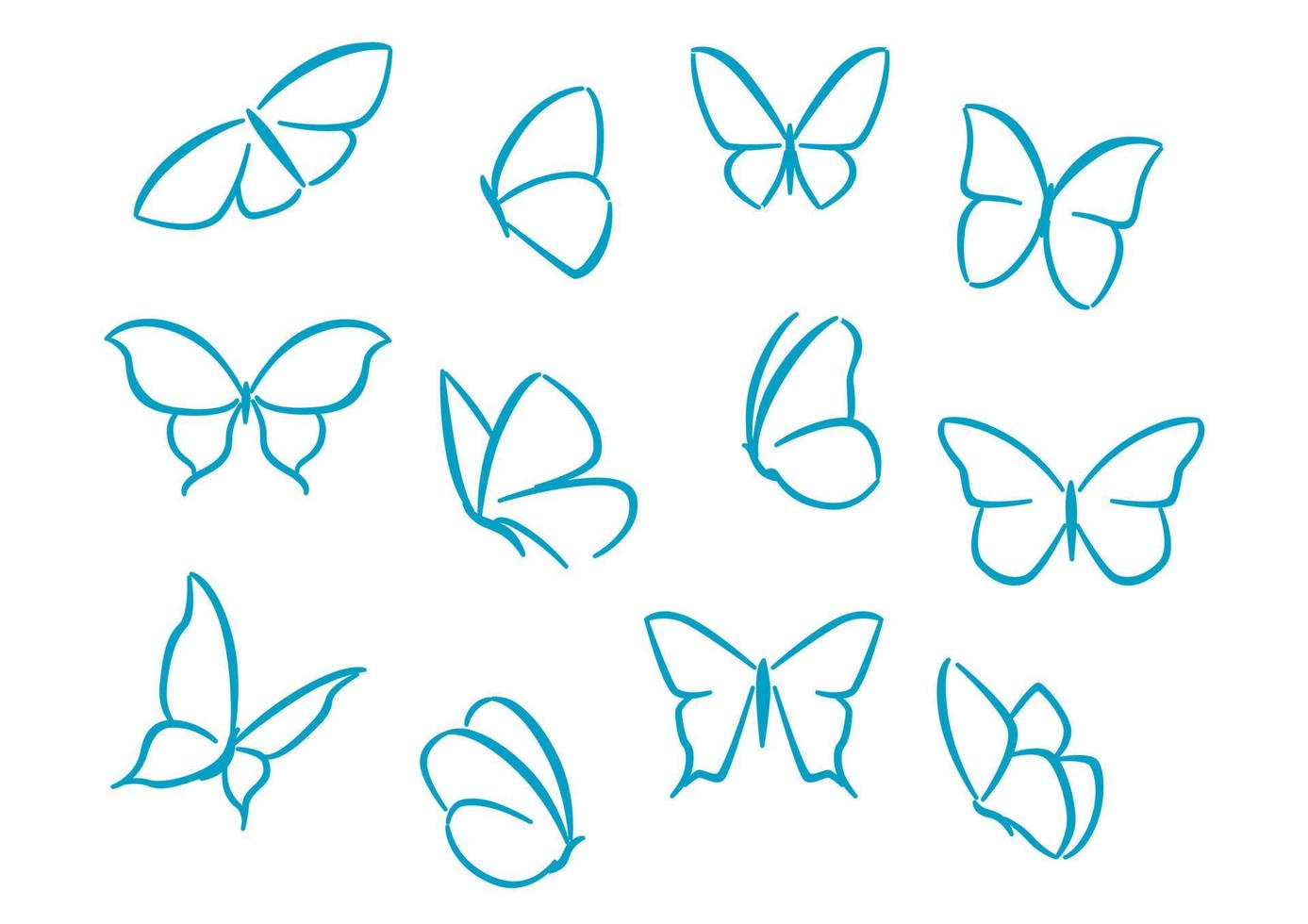 vlinders insect silhouetten vector