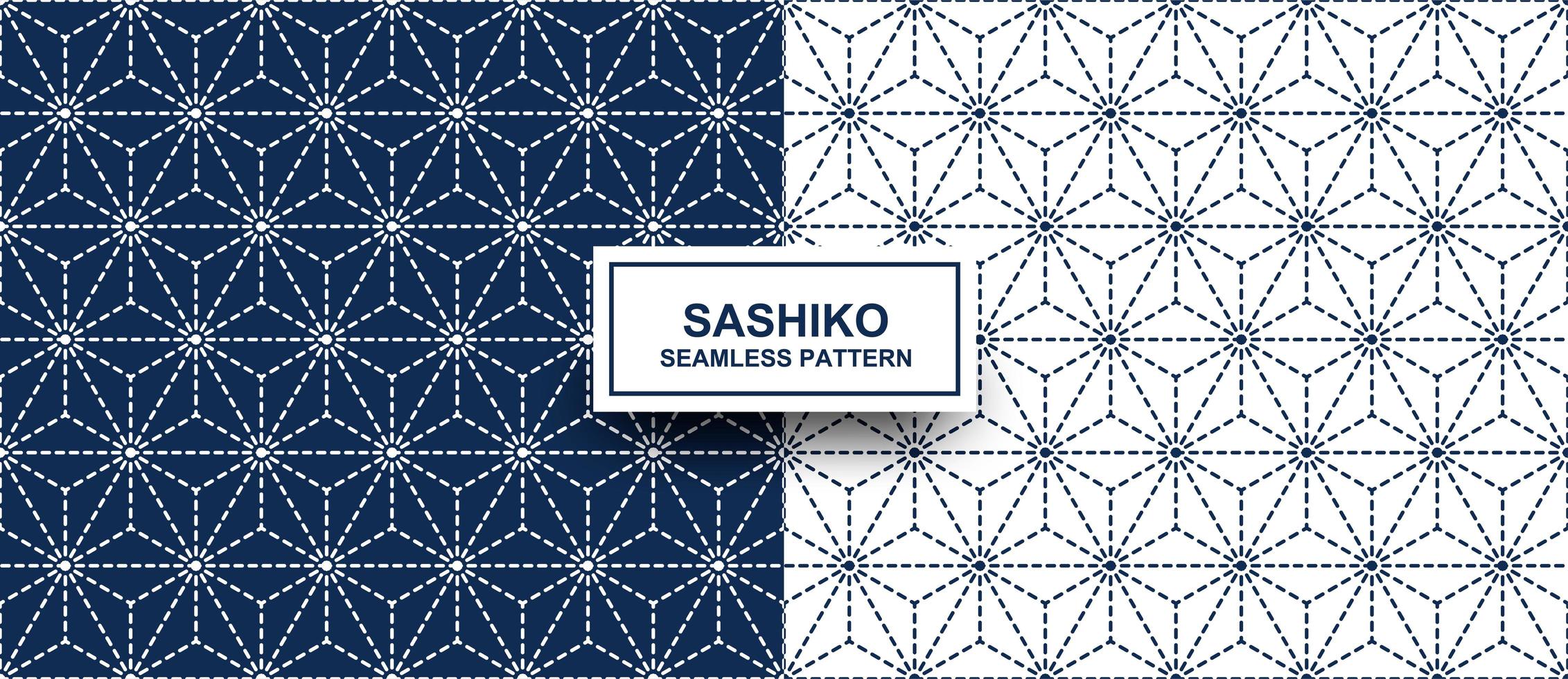 geometrische stervorm sashiko naadloos patroon vector