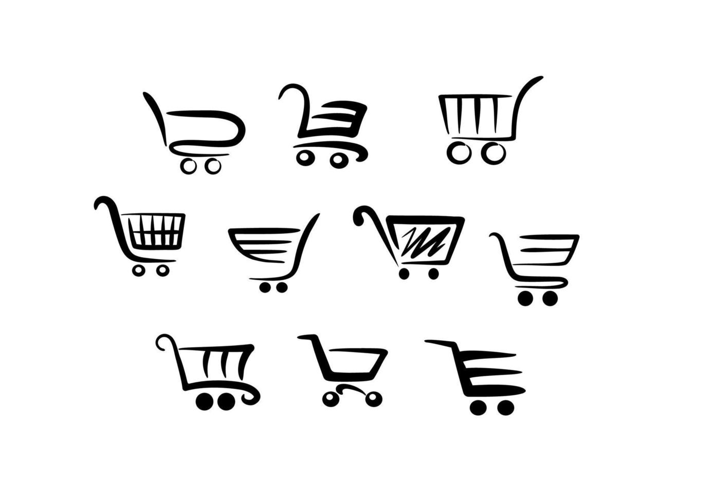 pictogrammen voor winkelwagentjes vector