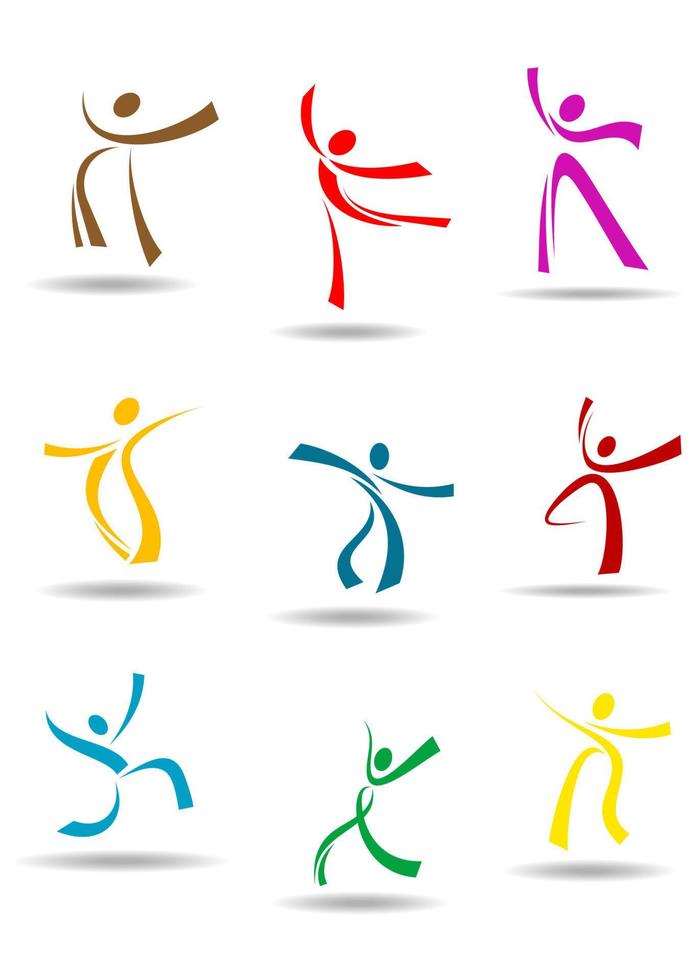 dansen volkeren pictogrammen vector