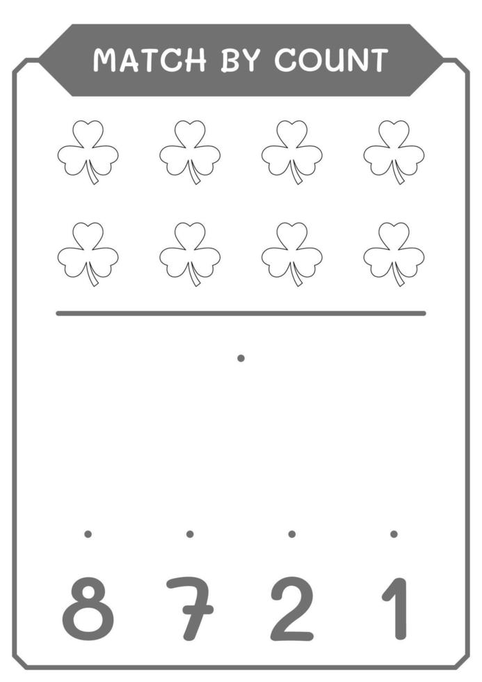 match door telling van klaver, spel voor kinderen. vectorillustratie, afdrukbaar werkblad vector