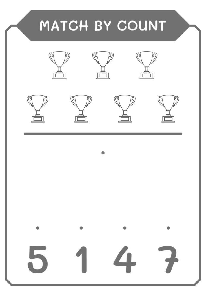 match door telling van trofee, spel voor kinderen. vectorillustratie, afdrukbaar werkblad vector