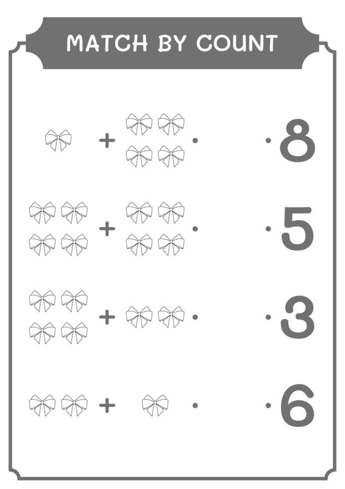 match door telling van lint, spel voor kinderen. vectorillustratie, afdrukbaar werkblad vector