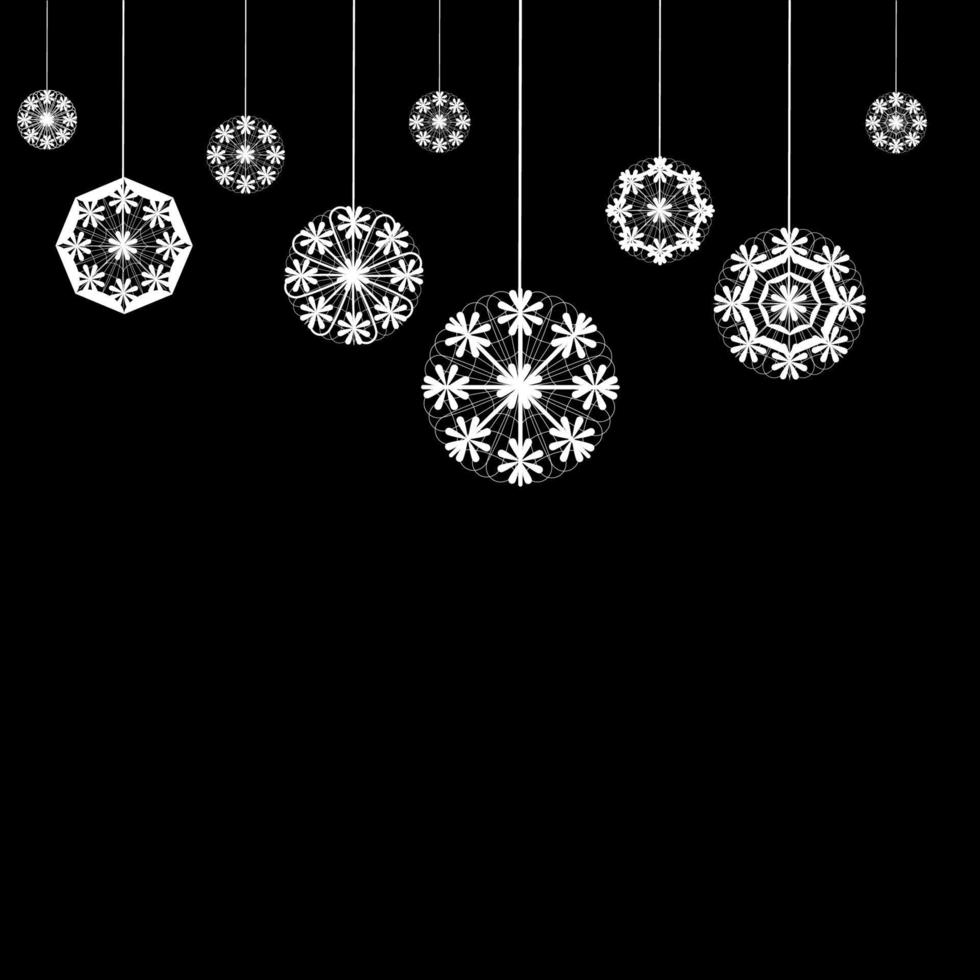 winter vakantie ornament met sneeuwvlokken Aan een zwart achtergrond vector