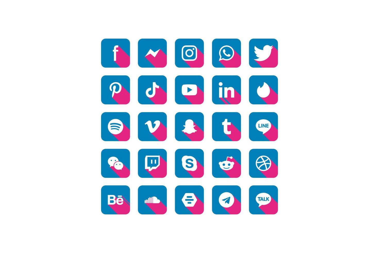 sociale media iconen set vector