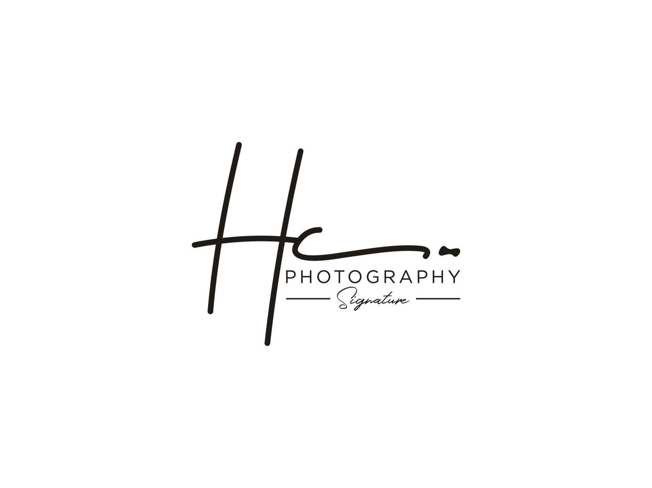 brief hc handtekening logo sjabloon vector
