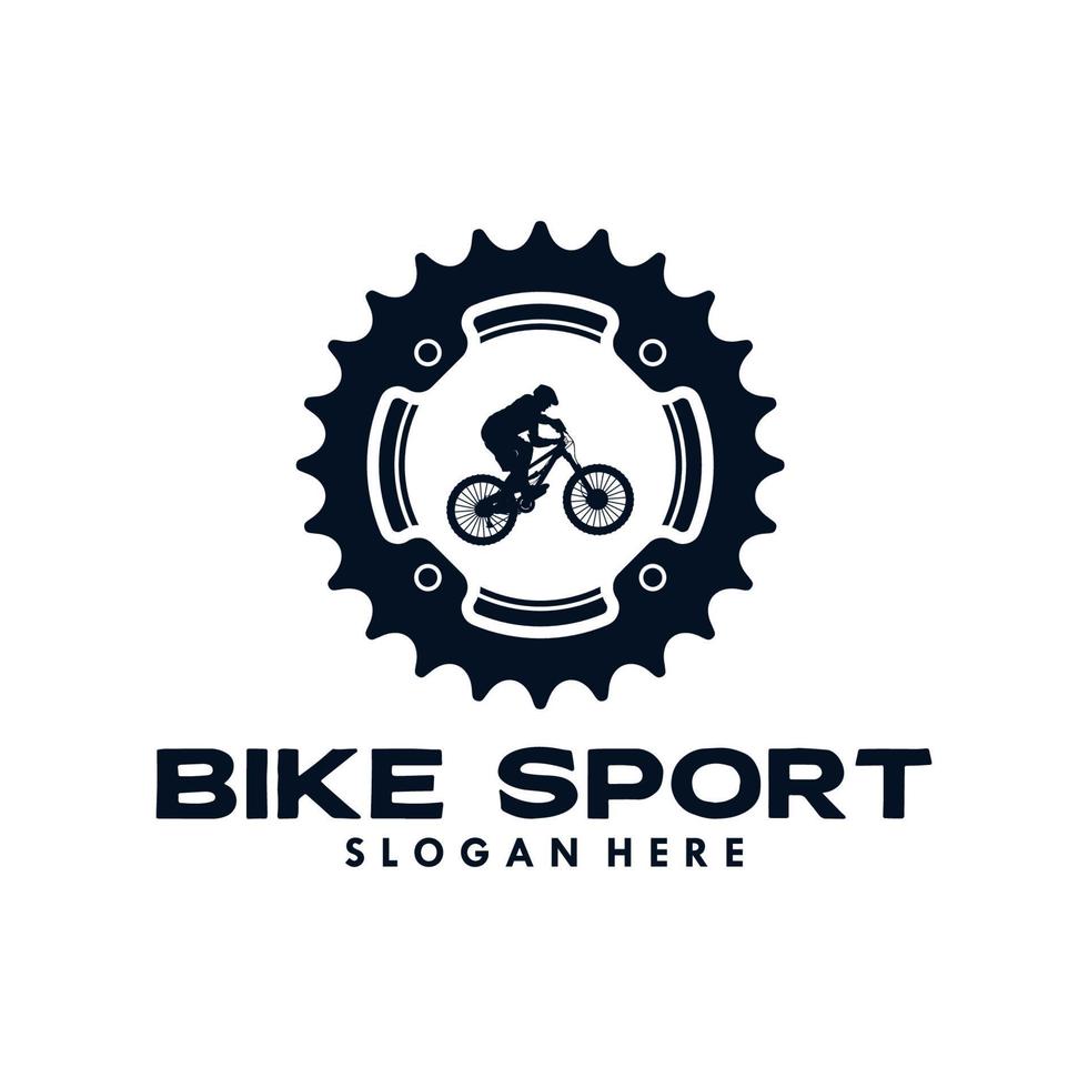 fiets sport logo sjabloon uitrusting en fietser vector