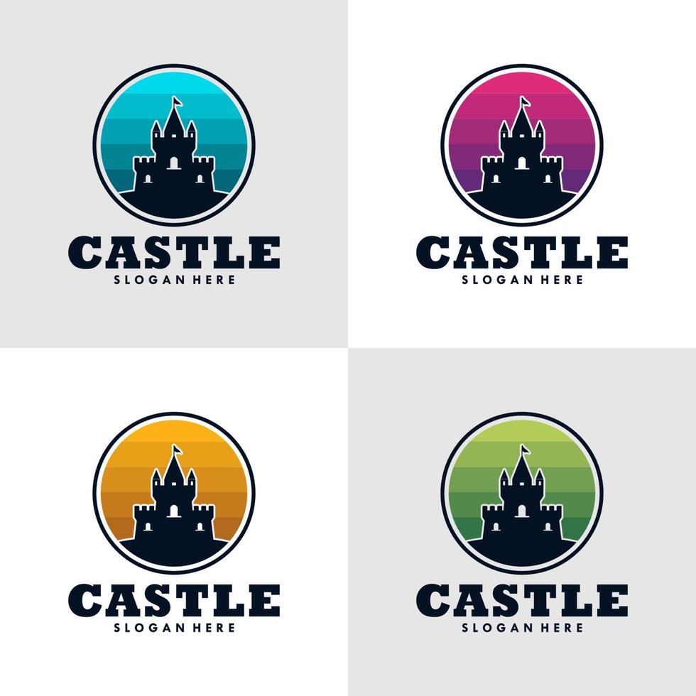 kasteel logo pictogram ontwerp template.vector afbeelding vector