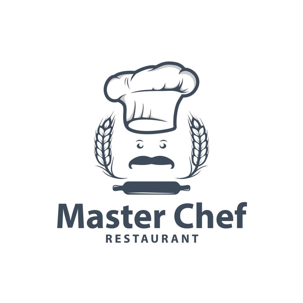 meester chef restaurant logo ontwerp vector