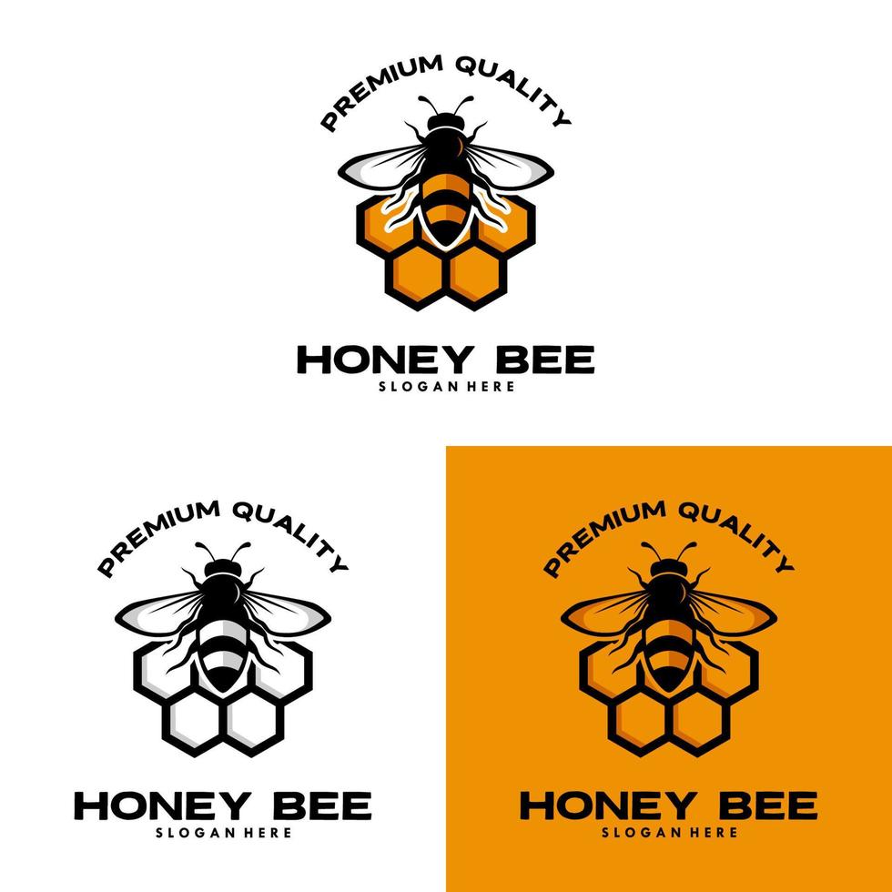 wijnoogst honing bij logo sjabloon illustratie vector grafisch