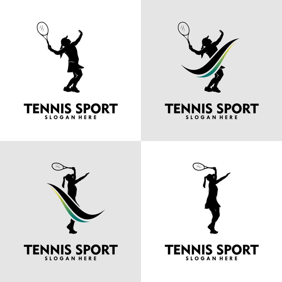 reeks van tennis logo sjabloon vector illustratie ontwerp