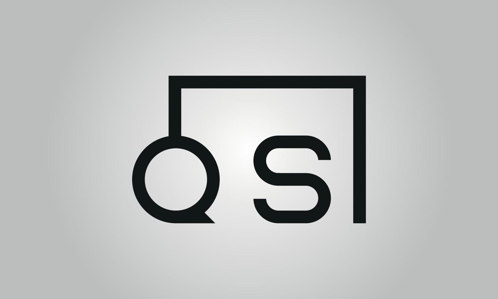 brief qs logo ontwerp. qs logo met plein vorm in zwart kleuren vector vrij vector sjabloon.