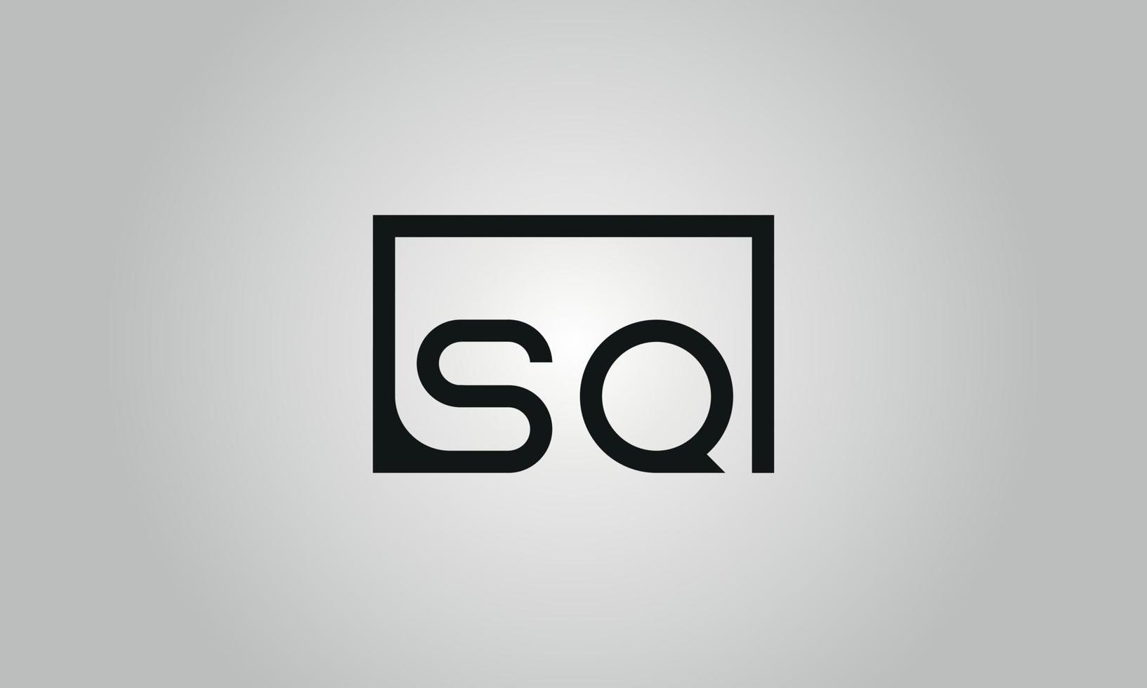 brief sq logo ontwerp. sq logo met plein vorm in zwart kleuren vector vrij vector sjabloon.