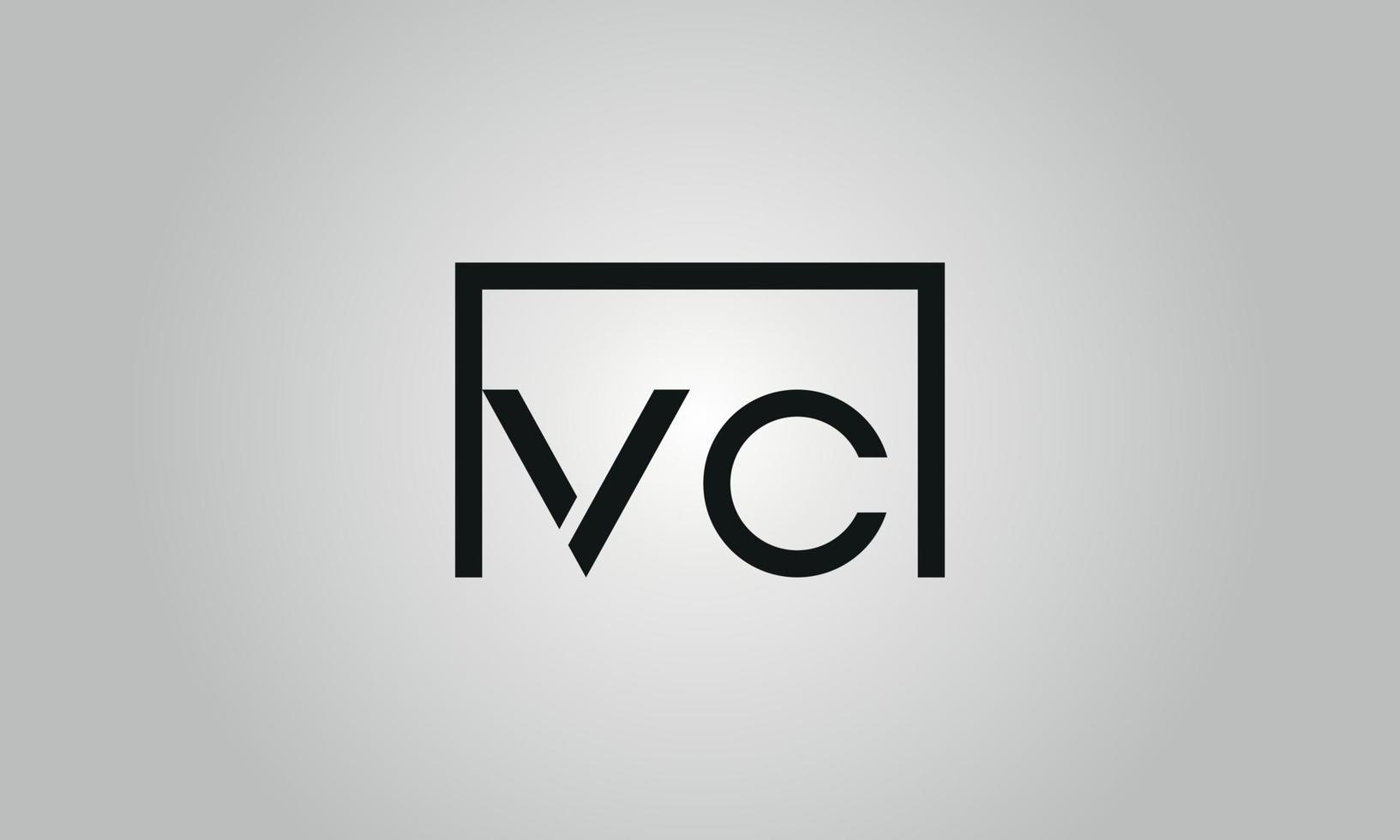 brief vc logo ontwerp. vc logo met plein vorm in zwart kleuren vector vrij vector sjabloon.