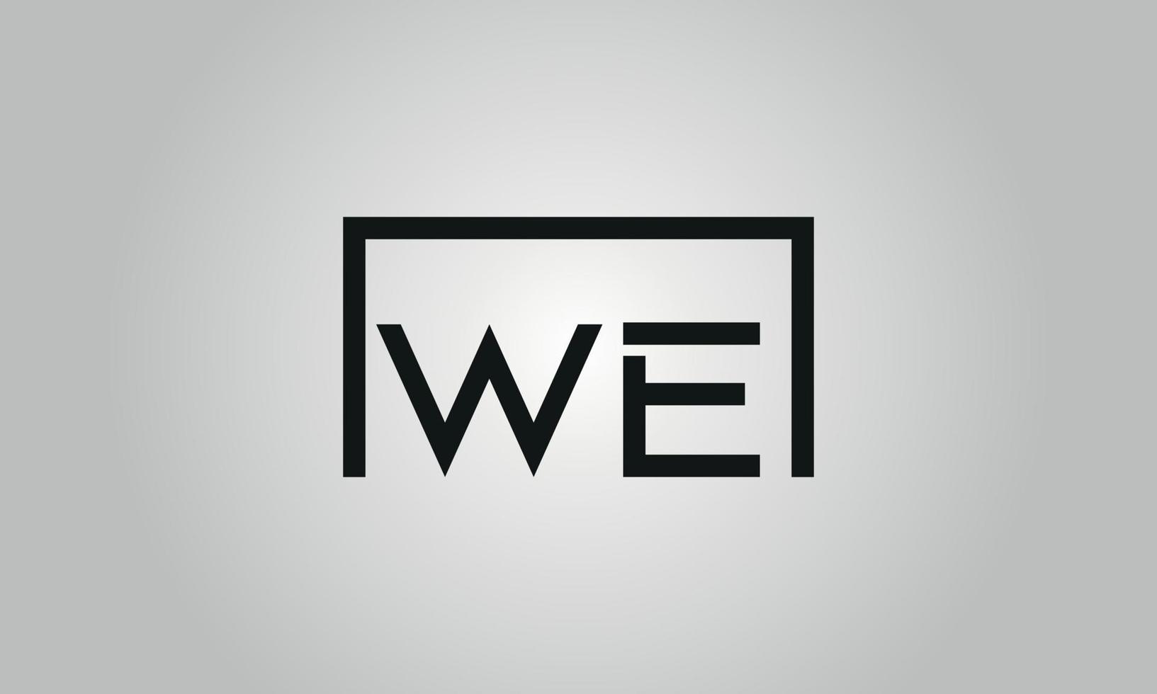 brief wij logo ontwerp. wij logo met plein vorm in zwart kleuren vector vrij vector sjabloon.