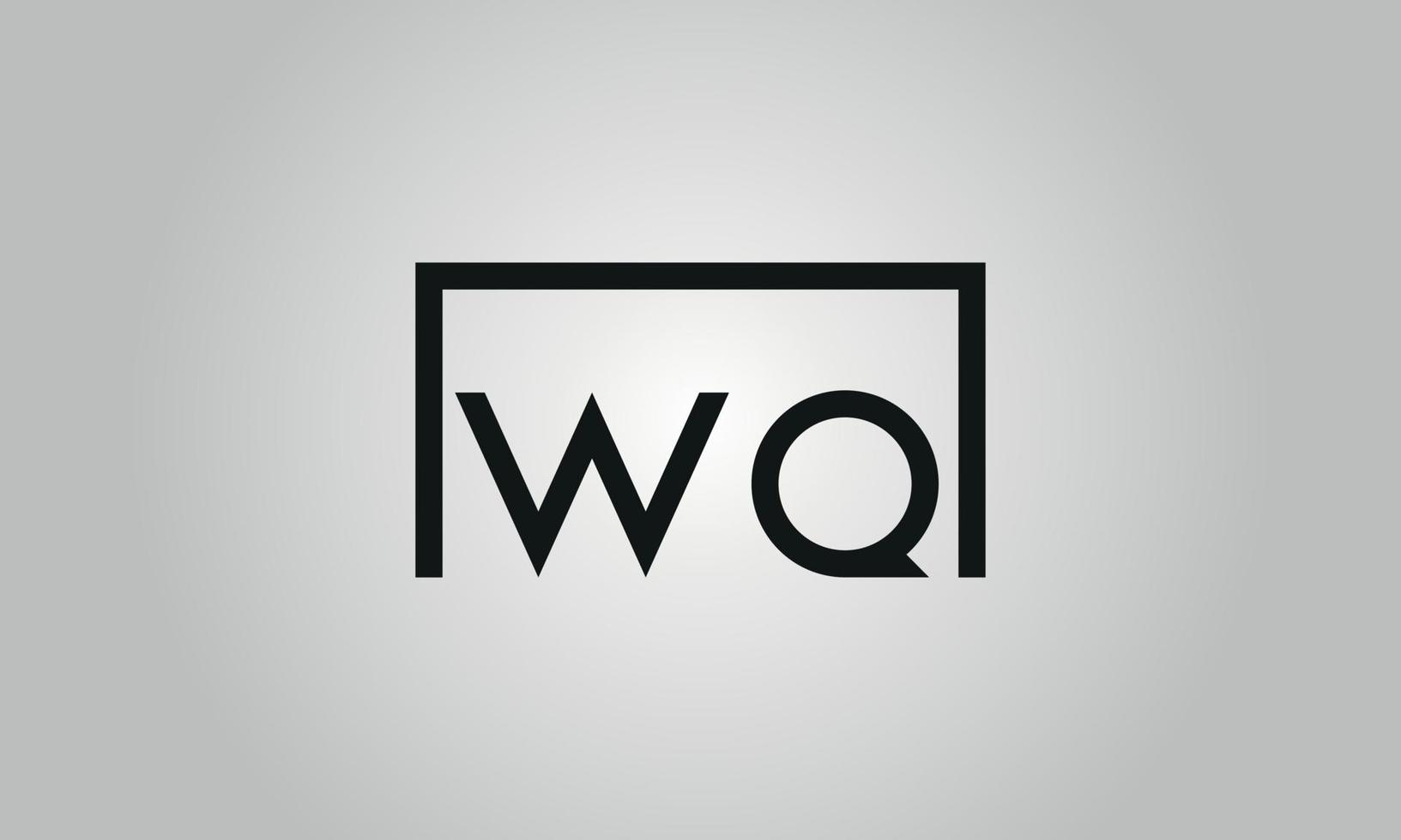 brief wq logo ontwerp. wq logo met plein vorm in zwart kleuren vector vrij vector sjabloon.