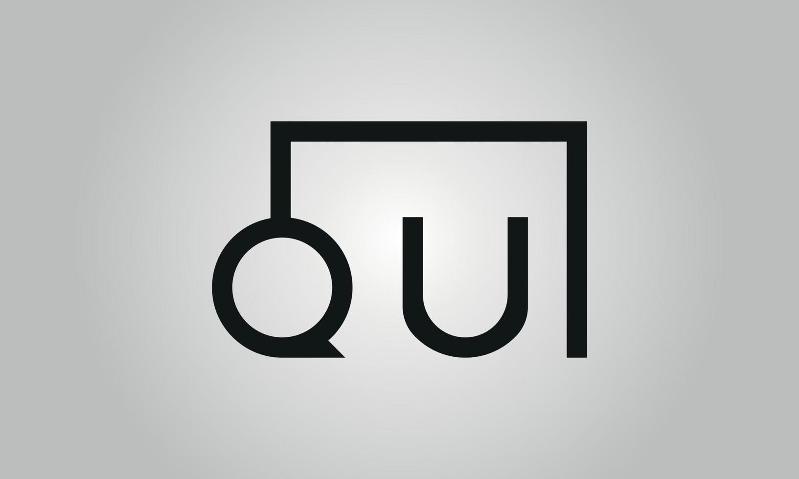 brief qu logo ontwerp. qu logo met plein vorm in zwart kleuren vector vrij vector sjabloon.