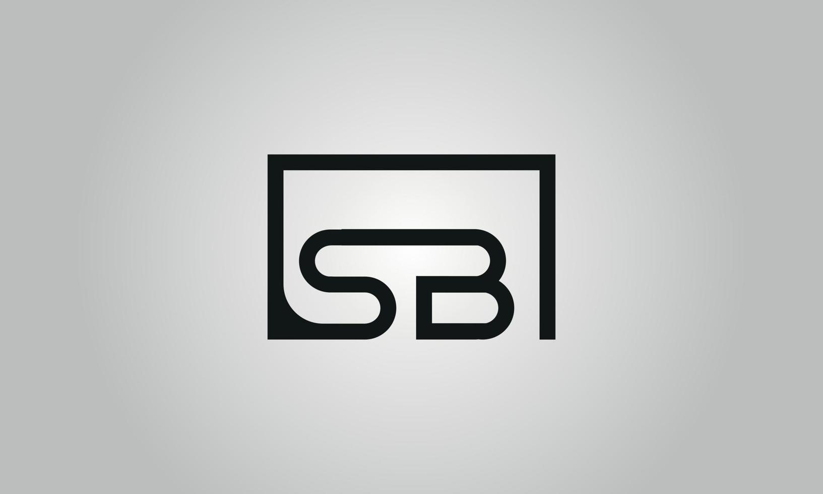 brief sb logo ontwerp. sb logo met plein vorm in zwart kleuren vector vrij vector sjabloon.