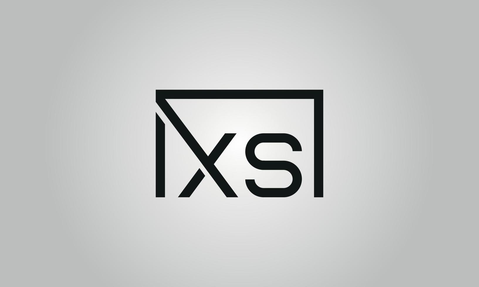 brief xs logo ontwerp. xs logo met plein vorm in zwart kleuren vector vrij vector sjabloon.