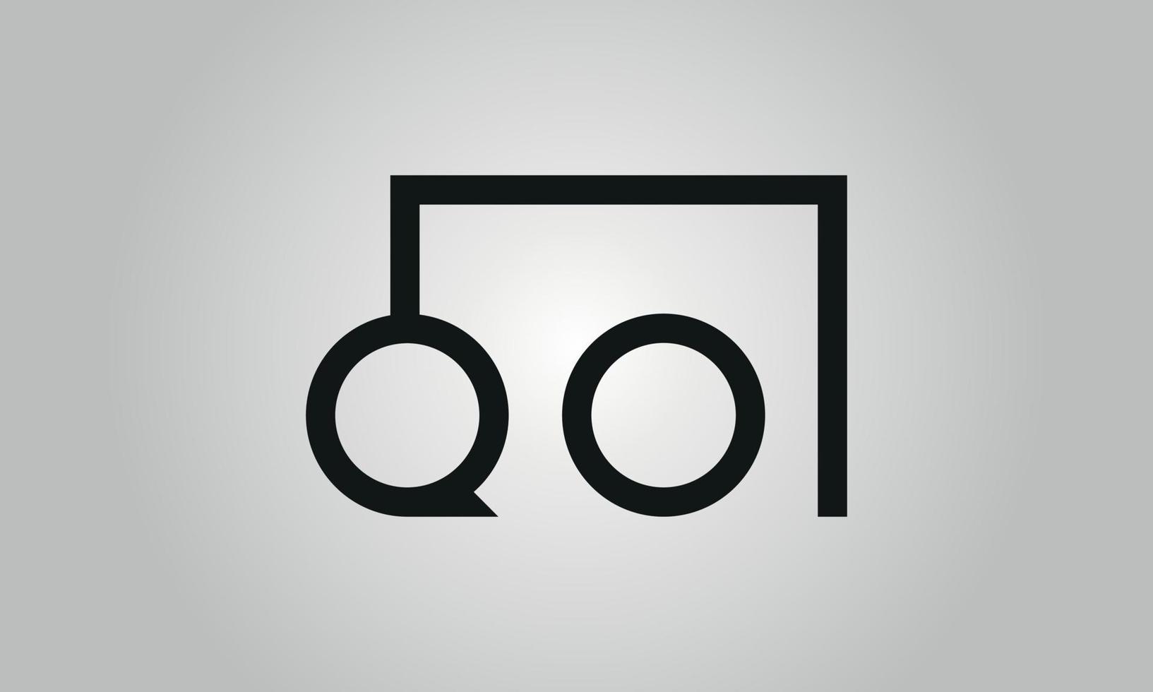 brief qo logo ontwerp. qo logo met plein vorm in zwart kleuren vector vrij vector sjabloon.