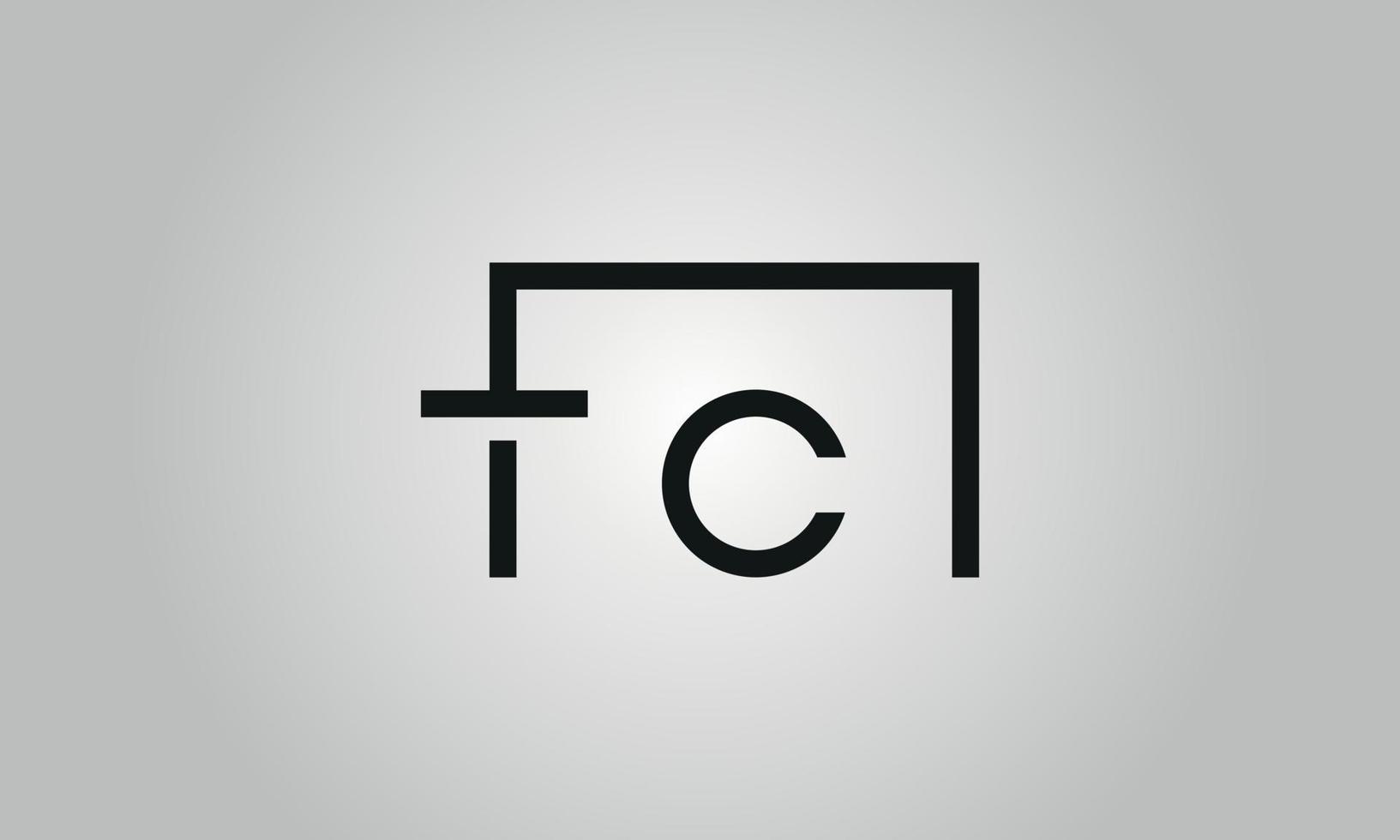 brief tc logo ontwerp. tc logo met plein vorm in zwart kleuren vector vrij vector sjabloon.