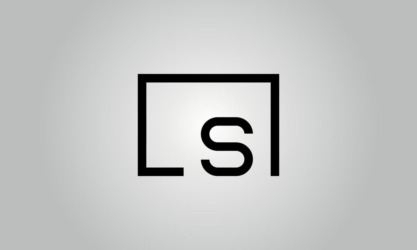 brief ls logo ontwerp. ls logo met plein vorm in zwart kleuren vector vrij vector sjabloon.