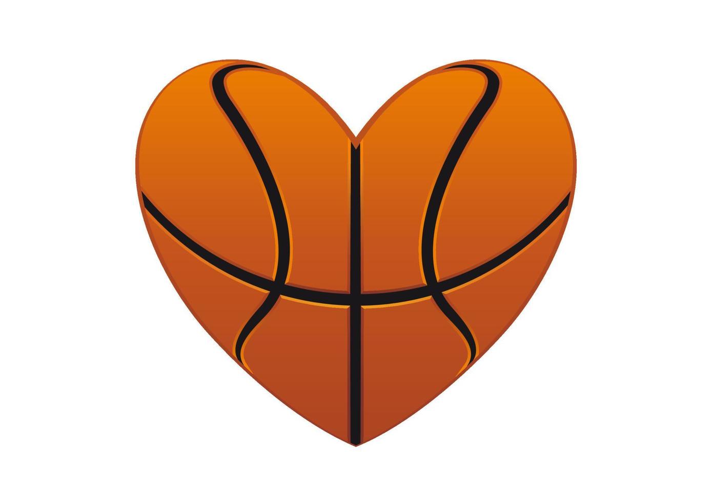 basketbal bal hart vector