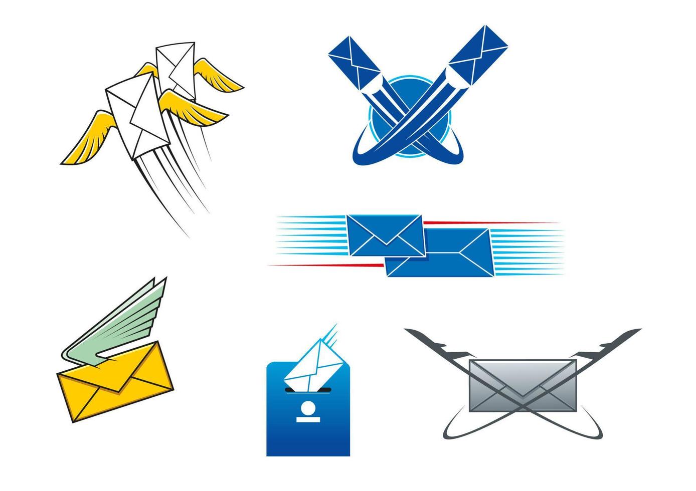 post mail en brieven symbolen vector