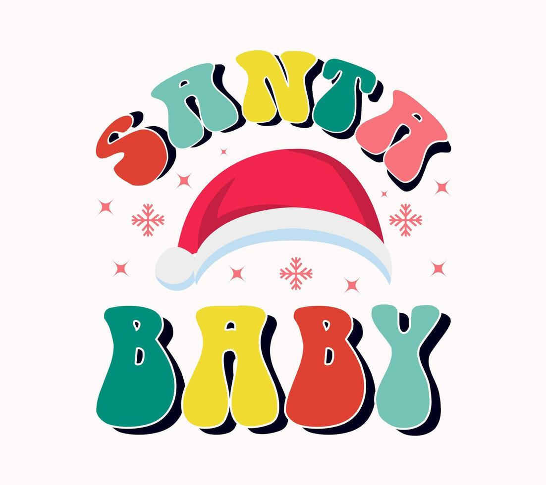 de kerstman baby belettering vector