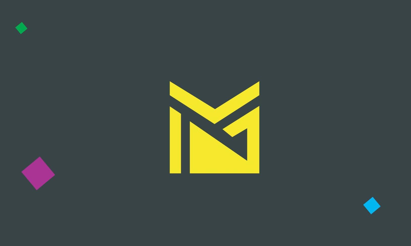 alfabet letters initialen monogram logo mg, gm, m en g vector
