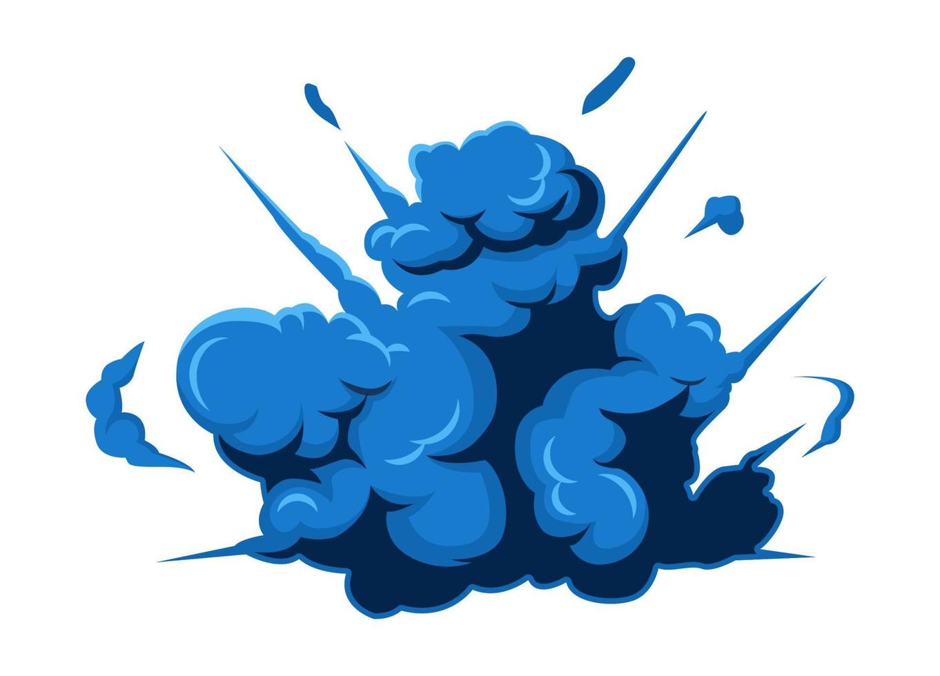 blauw explosie element illustratie voor grappig, poster, boek, schilderen, tekening, achtergrond. bom effect. vector eps 10