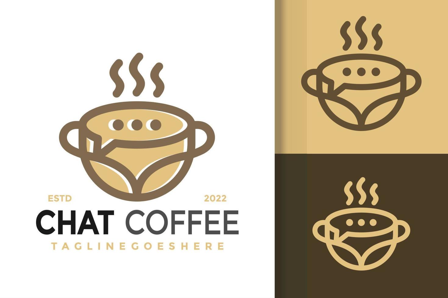 babbelen koffie praten logo ontwerp, merk identiteit logos vector, modern logo, logo ontwerpen vector illustratie sjabloon