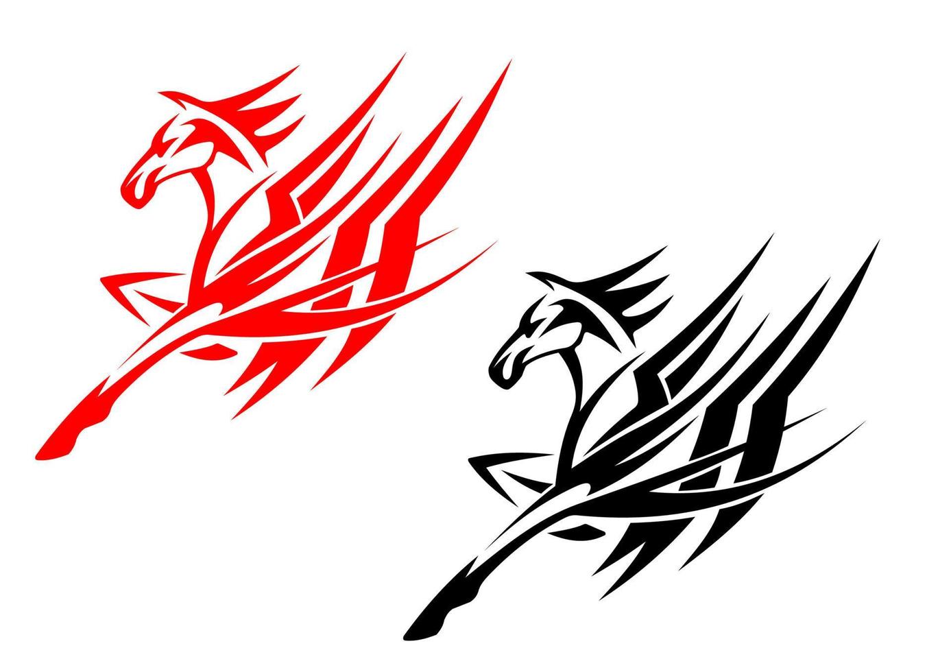 tribal paard tatoeëren vector