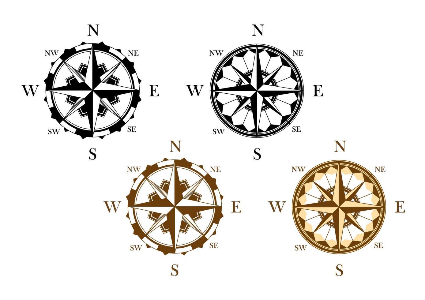 reeks van antiek kompassen vector
