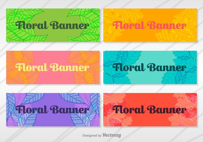 Bloemen banners vector set