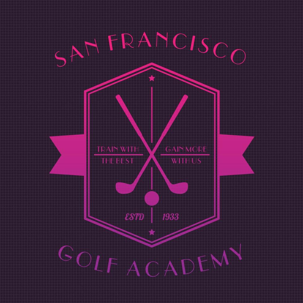 golf academie logo, embleem met Clubs vector