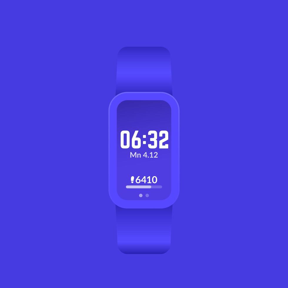 geschiktheid armband blauw model, werkzaamheid tracker of stap teller ui ontwerp vector