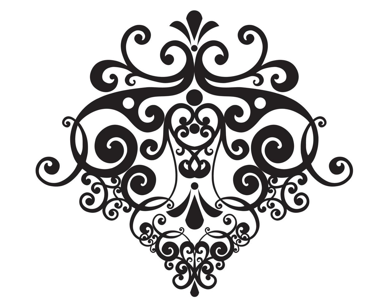 vector damast vintage barokke scroll ornament swirl. Victoriaanse monogram heraldische schild werveling. retro bloemen blad patroon grens gebladerte antiek acanthus kalligrafie gegraveerd tattoo.tile decor element