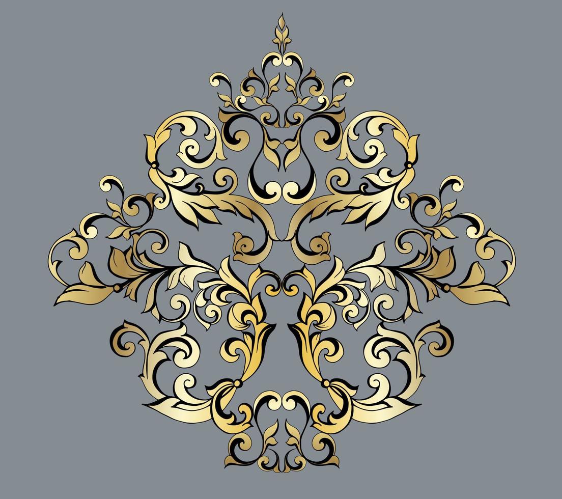 vector damast vintage barokke scroll ornament swirl. Victoriaanse monogram heraldische schild werveling. retro bloemen blad patroon grens gebladerte antiek acanthus kalligrafie gegraveerd tattoo.tile decor element