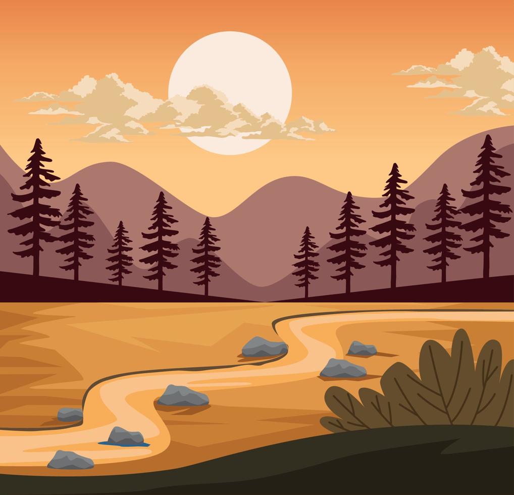 reislust landschap zonsondergang vector